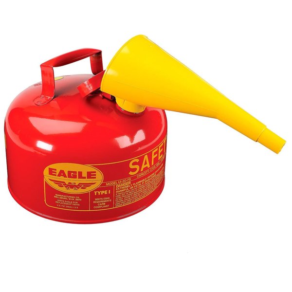 Eagle Mfg Eagle UI-20-FS Type I Safety Can, 2 Gallon with Funnel, Red UI20FS